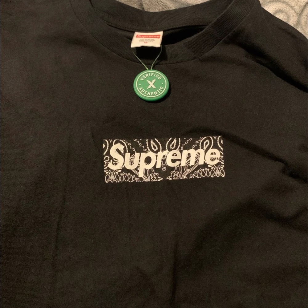 Supreme black Bandana t shirt